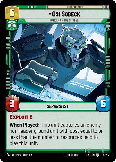 Osi Sobeck Warden of the Citadel (TWI 115/257) [Twilight of the Republic]