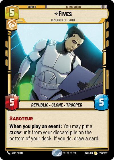 Fives In Search of Truth (TWI 216/257) [Twilight of the Republic]