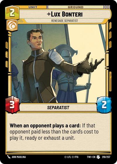 Lux Bonteri Renegade Separatist (TWI 210/257) [Twilight of the Republic]