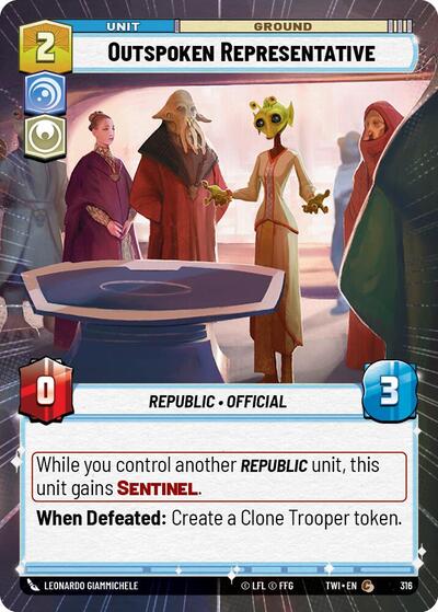 Outspoken Representative Hyperspace (TWI 316) [Twilight of the Republic]
