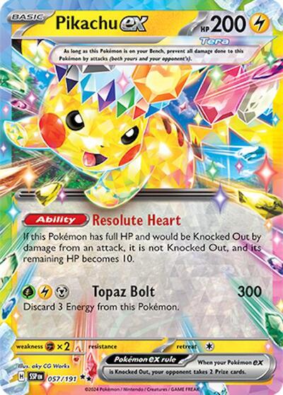 Pikachu ex 057 191 (SSP 057/191) [SV08: Surging Sparks]