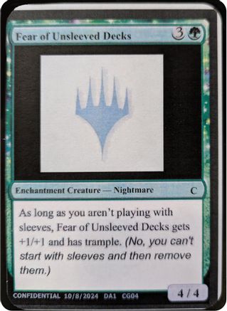 Fear of Unsleeved Decks [Unknown Event]