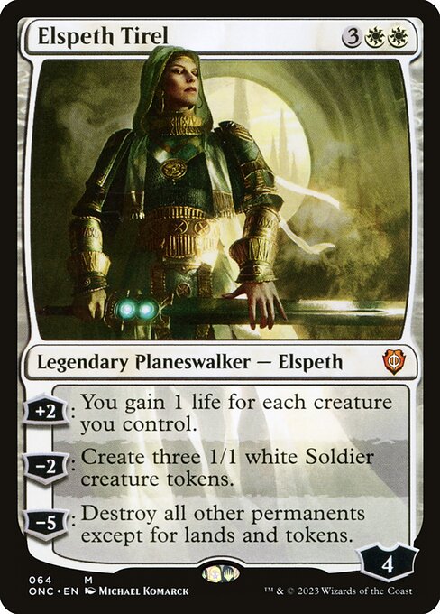 Elspeth Tirel (ONC 64) [Phyrexia: All Will Be One Commander]