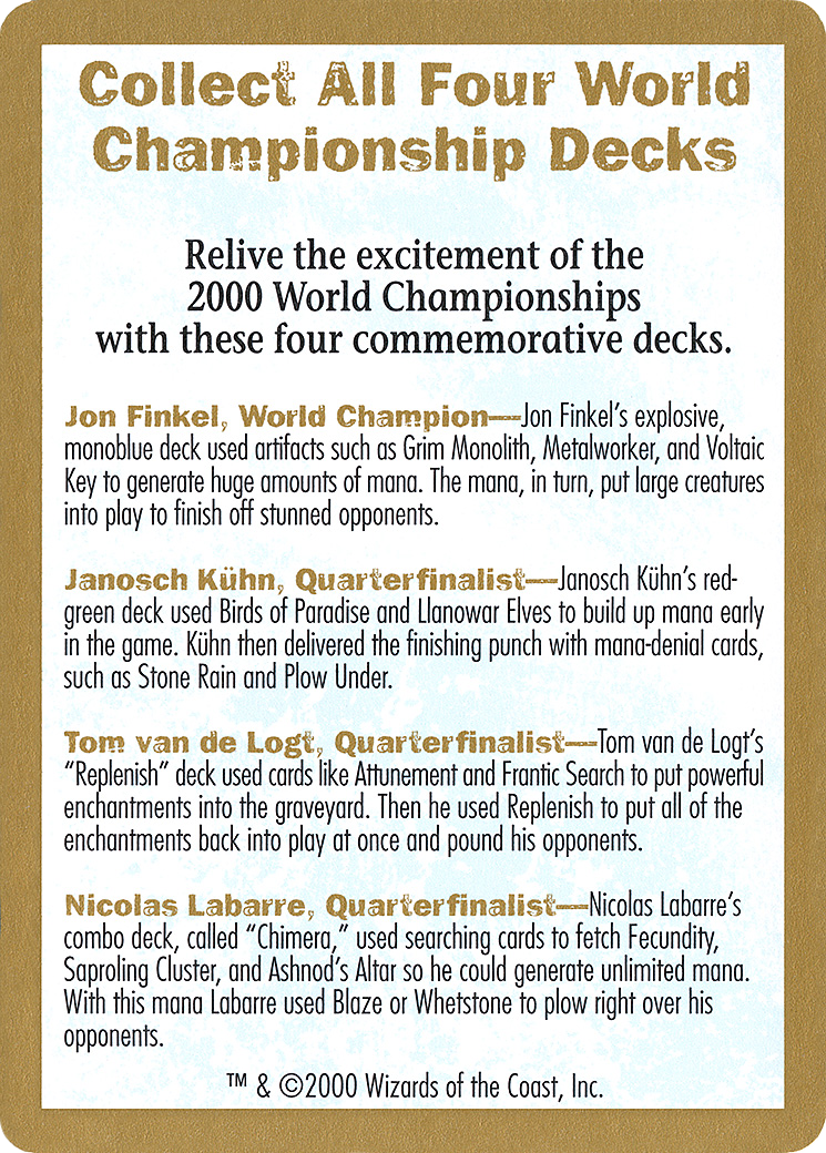 2000 World Championships Ad [World Championship Decks 2000]
