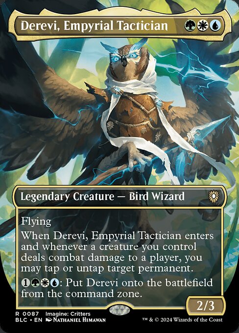 Derevi, Empyrial Tactician (Borderless) (BLC 87) [Bloomburrow Commander]
