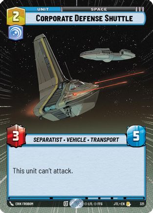 Corporate Defense Shuttle (321) (Hyperspace) (321) [Jump to Lightspeed]