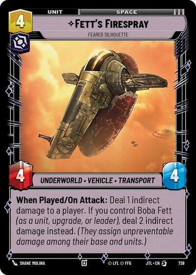 Fetts Firespray Feared Silhouette Foil (JTL 738) [Jump to Lightspeed]