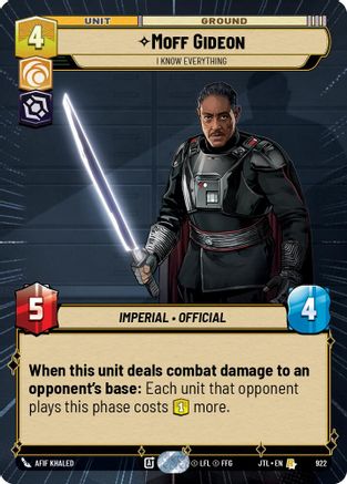 Moff Gideon - I Know Everything (922) (Hyperspace Foil) (922) [Jump to Lightspeed]