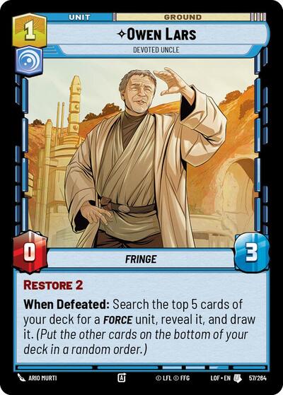 Owen Lars Devoted Uncle (LOF 057/264) [Legends of the Force]