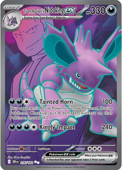 Team Rockets Nidoking ex 216 182 (DRI 216/182) [SV10: Destined Rivals]