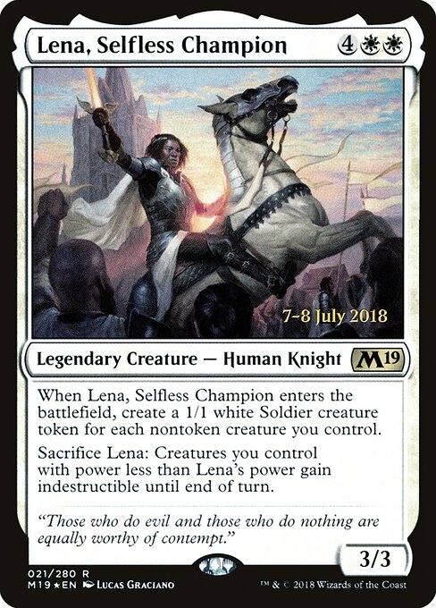 Lena, Selfless Champion (PM19 21s) [Core Set 2019 Promos]