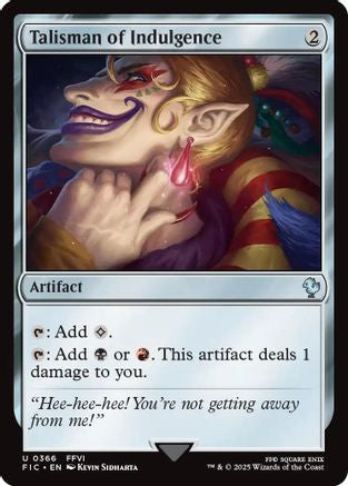 Talisman of Indulgence (Surge Foil) [FINAL FANTASY Commander]