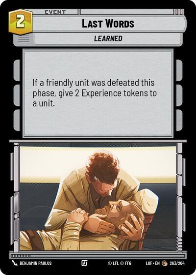 Last Words (LOF 263/264) [Legends of the Force]