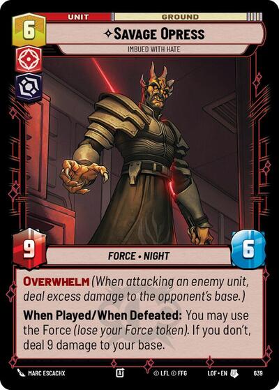 Savage Opress Imbued With Hate Foil (LOF 639) [Legends of the Force]
