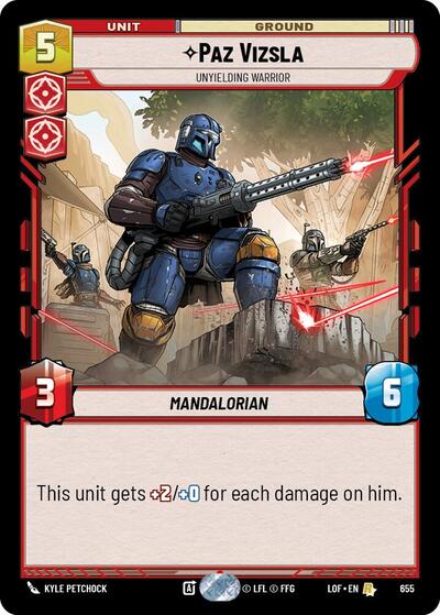 Paz Vizsla Unyielding Warrior Foil (LOF 655) [Legends of the Force]