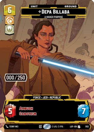 Depa Billaba - A Higher Purpose (1153) (Serialized) (1153) [Legends of the Force]