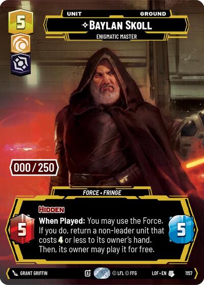 Baylan Skoll Enigmatic Master Serialized (LOF 1157) [Legends of the Force]