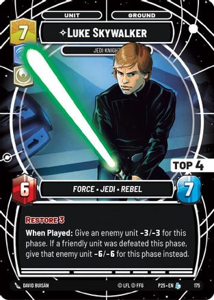 Luke Skywalker - Jedi Knight (Top 4) (177) (177) [Sector and Regional Promos: Season 1]