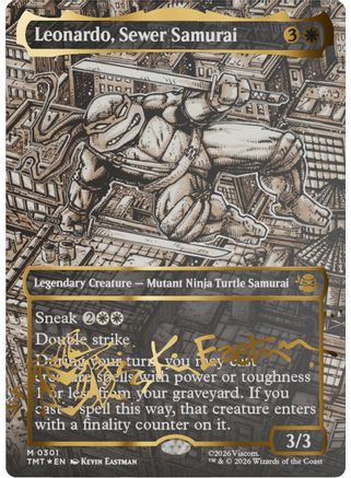 Leonardo, Sewer Samurai (Borderless) (Gold-Stamped Signature) [Teenage Mutant Ninja Turtles]