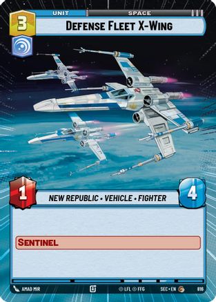 Defense Fleet X-Wing - Wing (816) (Hyperspace Foil) (816) (816) [Secrets of Power]