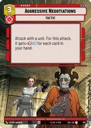 Aggressive Negotiations (935) (Hyperspace Foil) (935) [Secrets of Power]