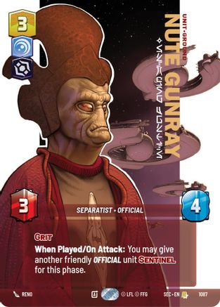 Nute Gunray - Escaping Justice (Prestige Foil) (1087) (1087) [Secrets of Power]