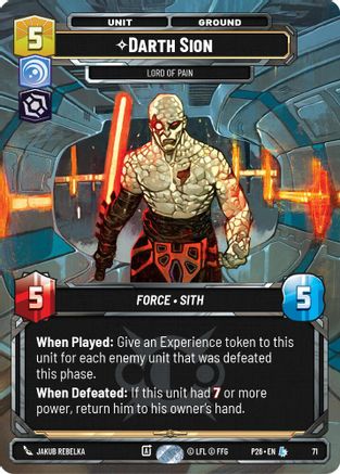 Darth Sion - Lord of Pain (71) (71) [Sector and Regional Promos: Season 1]