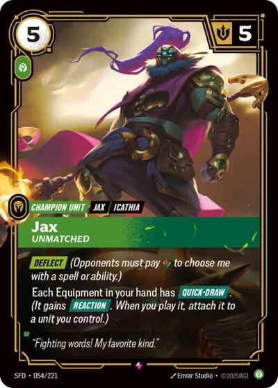 Jax Unmatched (SFD 054/221) [Spiritforged]