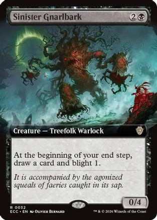 Sinister Gnarlbark (Extended Art) [Lorwyn Eclipsed Commander]