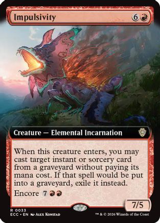 Impulsivity (Extended Art) [Lorwyn Eclipsed Commander]