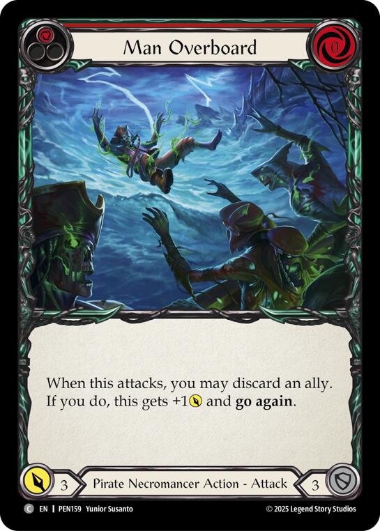 Man Overboard (Red) (Rainbow Foil) [PEN159] (Compendium of Rathe)  Rainbow Foil
