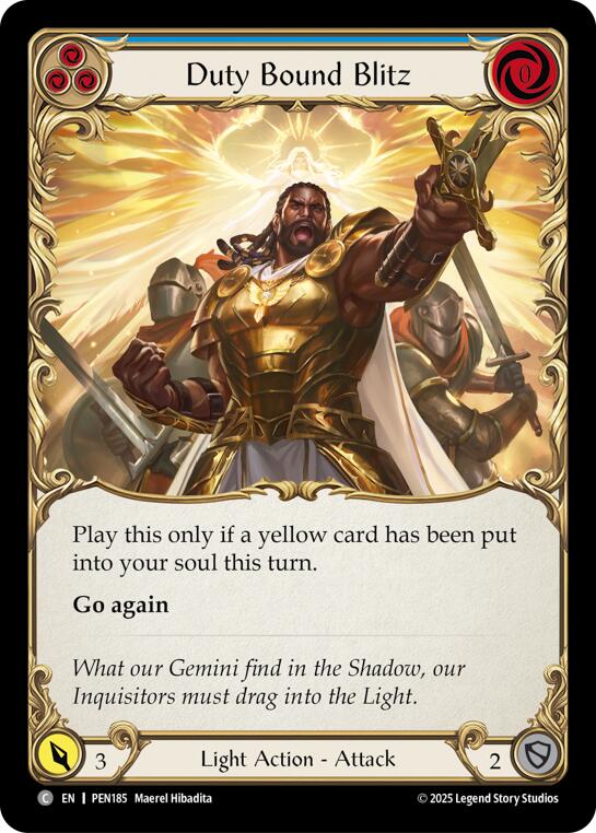 Duty Bound Blitz (Blue) (Rainbow Foil) [PEN185] (Compendium of Rathe)  Rainbow Foil
