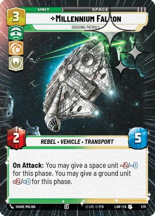 Millennium Falcon - Dodging Patrols (570) (Hyperspace Foil) (570) [A Lawless Time]