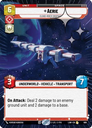 Aerie - Cloud-Rider Dropship (686) (Hyperspace Foil) (686) [A Lawless Time]