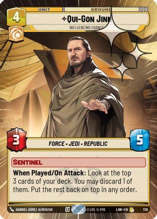 Qui-Gon Jinn - Influencing Chance (739) (Hyperspace Foil) (739) [A Lawless Time]