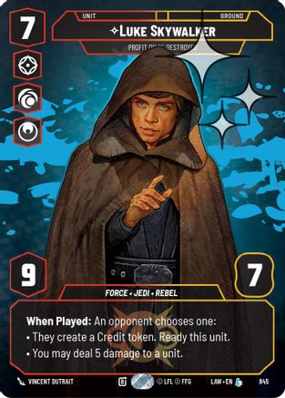Luke Skywalker - Profit or Be Destroyed (Prestige Foil) (845) (845) [A Lawless Time]