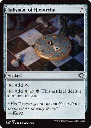 Talisman of Hierarchy [Secrets of Strixhaven Commander]