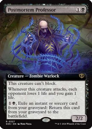 Postmortem Professor (Extended Art) (SOS-327) - Secrets of Strixhaven Foil