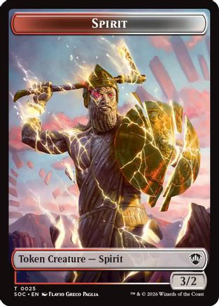 Spirit (0025) // Rogue Double-Sided Token (SOC-25 // 10) - Commander: Secrets of Strixhaven Foil