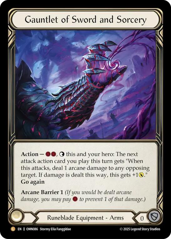 Gauntlet of Sword and Sorcery [OMN086] (Omens of the Third Age)  Rainbow Foil