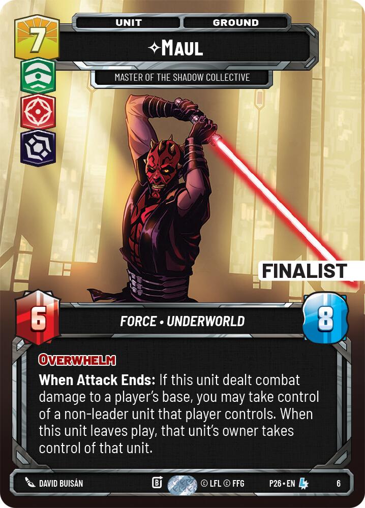 Maul - Master of the Shadow Collective (6) (Finalist) (6) [Organized Play Promos]