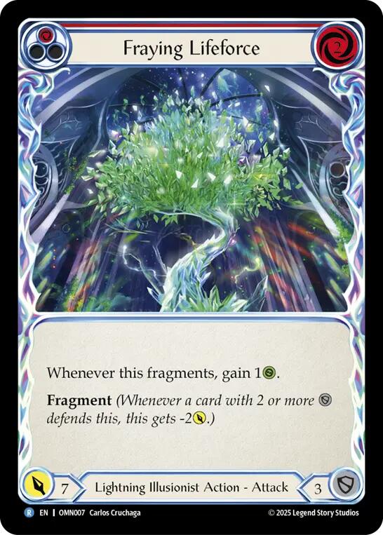 Fraying Lifeforce [OMN007] (Omens of the Third Age)  Rainbow Foil