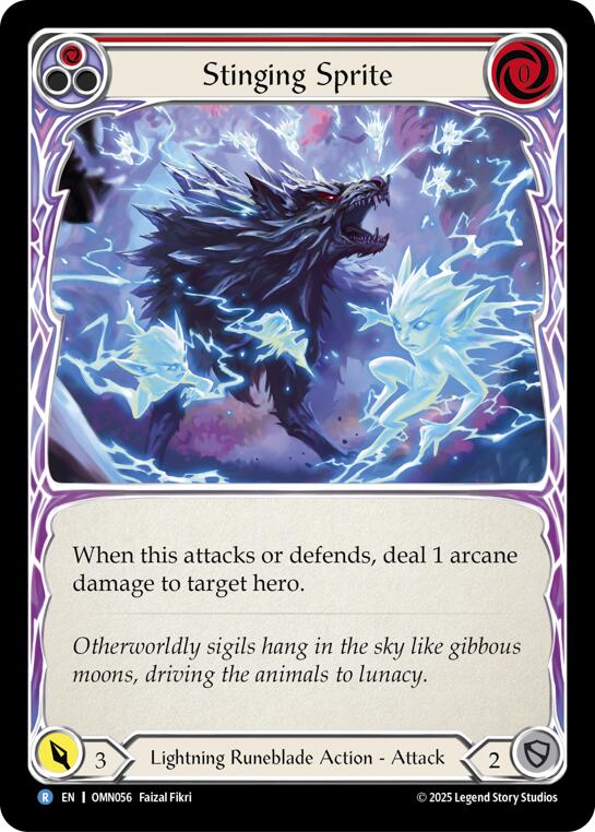 Stinging Sprite (Red) [OMN056] (Omens of the Third Age)  Rainbow Foil