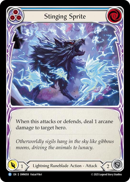 Stinging Sprite (Blue) [OMN058] (Omens of the Third Age)  Rainbow Foil