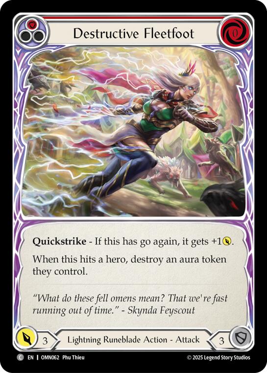 Destructive Fleetfoot (Red) [OMN062] (Omens of the Third Age)  Rainbow Foil