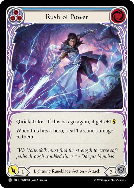 Rush Of Power (Blue) [OMN070] (Omens of the Third Age)  Rainbow Foil