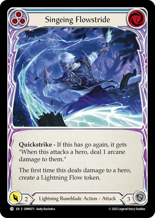 Singeing Flowstride (Blue) [OMN073] (Omens of the Third Age)