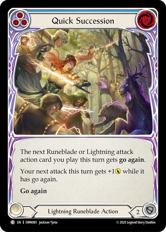 Quick Succession (Blue) [OMN085] (Omens of the Third Age)  Rainbow Foil