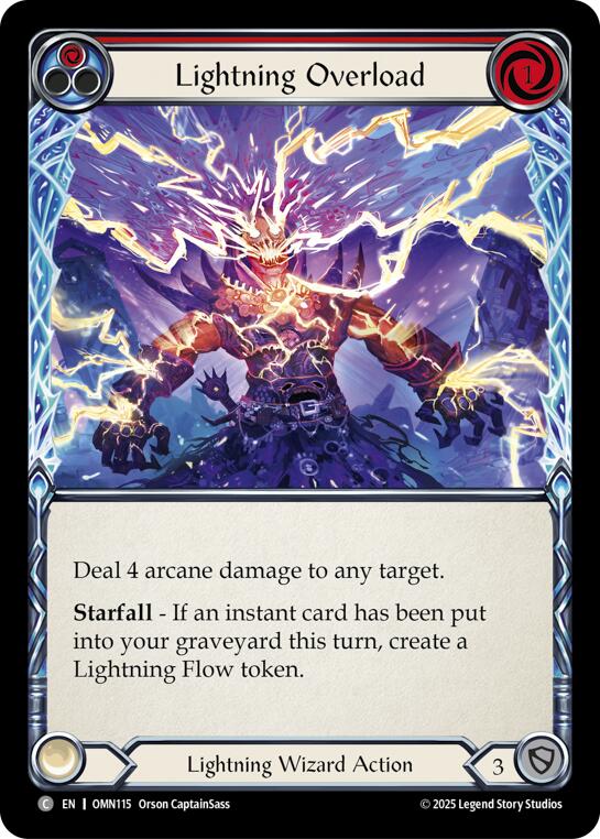 Lightning Overload (Red) [OMN115] (Omens of the Third Age)  Rainbow Foil
