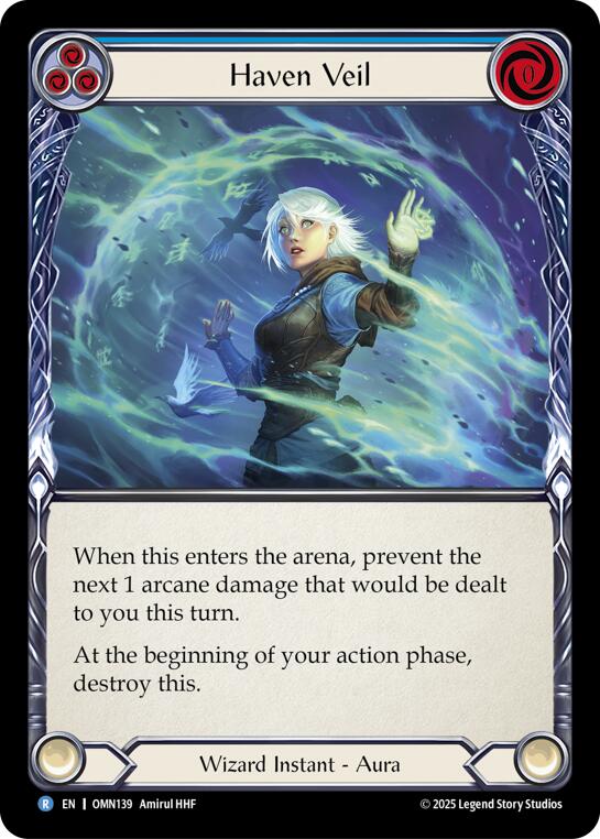 Haven Veil (Blue) [OMN139] (Omens of the Third Age)  Rainbow Foil